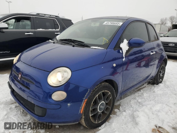 2012 FIAT 500 Pop z VIN 3C3CFFAR4CT277368, wystawiony jako Copart lot #45798685 z przebiegiem 168 775 mil mil oraz Czysty tytuł • Clean title. Historia ofert i sprzedaży dostępna na DreamBid. Obrazek 1.