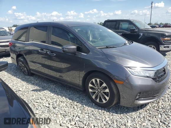 2023 Honda Odyssey EX-L z VIN 5FNRL6H60PB058132, wystawiony jako Copart lot #57802385 z przebiegiem 17 248 mil mil oraz Szkoda całkowita • Salvage title. Historia ofert i sprzedaży dostępna na DreamBid. Obrazek 4.