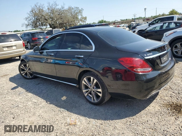 2017 Mercedes-Benz C 300 with VIN 55SWF4JB5HU218785, listed as a Copart auction lot 52963205 with 165,590 mi miles and Salvage title. Bid and sale history available at DreamBid. Image 2.
