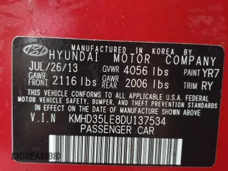 2013 Hyundai Elantra с VIN KMHD35LE8DU137534, выставлен на аукционе Copart как лот 57162405 с пробегом 252 852 миль миль и Списание • Salvage title. История ставок и продаж доступна на DreamBid. Изображение 13.