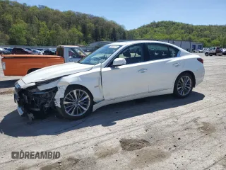 2018 Infiniti Q50 Luxe z VIN JN1EV7AR6JM433364, wystawiony jako Copart lot #54924125 z przebiegiem 87 021 mil mil oraz Szkoda całkowita • Salvage title. Historia ofert i sprzedaży dostępna na DreamBid. Obrazek 1.