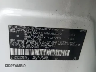 2016 Toyota RAV4 SE with VIN 2T3NFREV4GW263191, listed as a Copart auction lot 54722135 with Not provided miles and Salvage title. Bid and sale history available at DreamBid. Image 13.