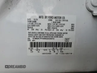 2022 Ford Explorer Limited with VIN 1FMSK7FH9NGA30472, listed as a Copart auction lot 52178155 with Not provided miles and Salvage title. Bid and sale history available at DreamBid. Image 13.