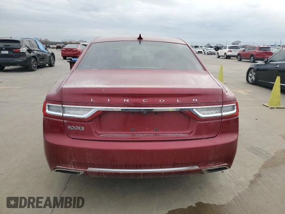 2018 Lincoln Continental Select with VIN 1LN6L9SK6J5610456, listed as a Copart auction lot 42383545 with 0 mi miles and Salvage Title. Bid and sale history available at carsss.com. Image 6.