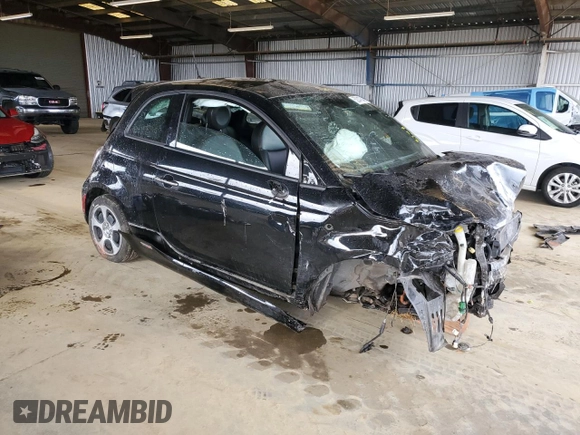 2015 FIAT 500e with VIN 3C3CFFGE9FT672669, listed as a Copart auction lot 52047345 with Not provided miles and Salvage title. Bid and sale history available at DreamBid. Image 4.