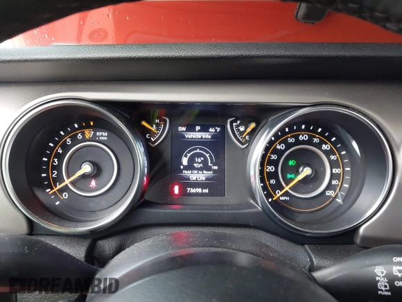 2019 Jeep Wrangler Unlimited Sport S with VIN 1C4HJXDG7KW568441, listed as a IAAI auction lot 41142271 with 73,698 mi miles and . Bid and sale history available at DreamBid. Image 7.