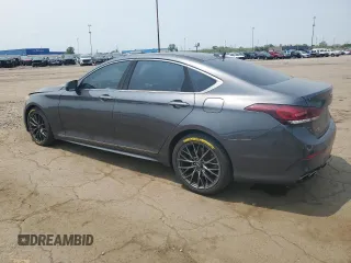 2018 Genesis G80 Sport with VIN KMHGN4JB0JU257124, listed as a Copart auction lot 59428525 with 92,157 mi miles and Salvage title. Bid and sale history available at DreamBid. Image 2.