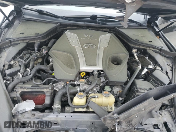 2016 Infiniti Q50 3.0t Premium with VIN JN1EV7AP0GM305290, listed as a Copart auction lot 49498585 with 110,384 mi miles and Salvage Title. Bid and sale history available at carsss.com. Image 12.