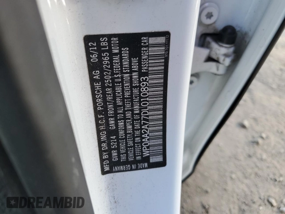 2013 Porsche Panamera z VIN WP0AA2A77DL010893, wystawiony jako Copart lot #42727885 z przebiegiem 143 353 mil mil oraz Szkoda całkowita • Salvage title. Historia ofert i sprzedaży dostępna na DreamBid. Obrazek 13.