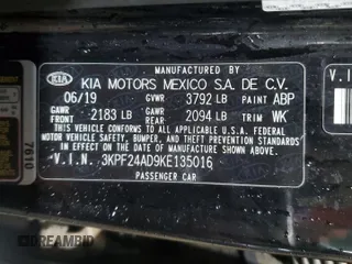 2019 Kia Forte LXS with VIN 3KPF24AD9KE135016, listed as a Copart auction lot 49585255 with 140,407 mi miles and Salvage Title. Bid and sale history available at carsss.com. Image 12.