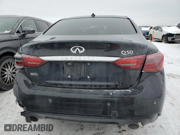 2021 Infiniti Q50 Signature Edition with VIN JN1EV7CR2MM751399, listed as a Copart auction lot 45422675 with 40,227 mi miles and Salvage title. Bid and sale history available at DreamBid. Image 6.