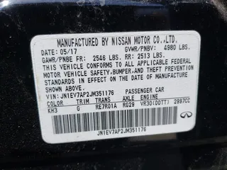 2018 Infiniti Q50 3.0t LUXE with VIN JN1EV7AP2JM351176, listed as a IAAI auction lot 41837214 with 125,535 mi miles. Bid and sale history available at carsss.com. Image 9.