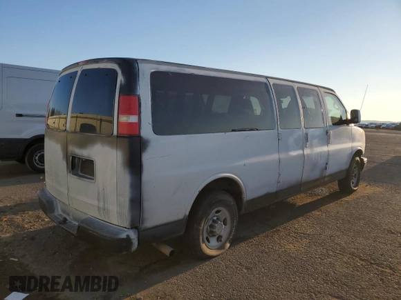 2012 Chevrolet Express Passenger 1LT with VIN 1GAZG1FA9C1195838, listed as a Copart auction lot 47020615 with Not provided miles and Salvage title. Bid and sale history available at DreamBid. Image 3.