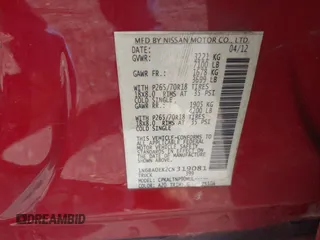 2012 Nissan Titan SV with VIN 1N6BA0EK2CN319081, listed as a IAAI auction lot 41729411 with 158,253 mi miles and . Bid and sale history available at DreamBid. Image 9.