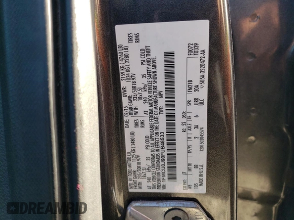 2015 Ford Escape Titanium with VIN 1FMCU0J90FUB48533, listed as a Copart auction lot 47787445 with 132,294 mi miles and Salvage Title. Bid and sale history available at carsss.com. Image 15.