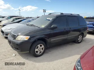 2001 Mazda MPV DX with VIN JM3LW28G310173674, listed as a Copart auction lot 75312034 with 0 mi miles and Salvage Title. Bid and sale history available at carsss.com. Image 1.