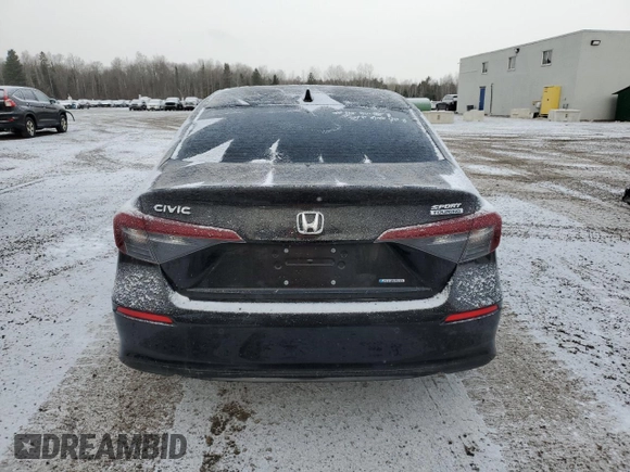 2025 Honda Civic Sedan Hybrid Sport with VIN 2HGFE4F81SH005952, listed as a Copart auction lot 48945705 with 0 mi miles and Salvage Title. Bid and sale history available at carsss.com. Image 6.