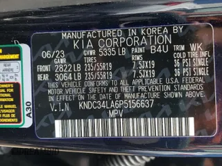 2023 Kia EV6 Wind with VIN KNDC34LA6P5156637, listed as a Copart auction lot 58325614 with 24,848 mi miles and Non Repairable. Bid and sale history available at carsss.com. Image 13.