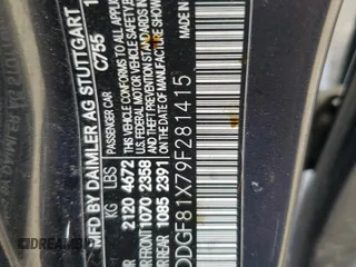 2009 Mercedes-Benz C 300 Sport with VIN WDDGF81X79F281415, listed as a Copart auction lot 49566545 with 70,365 mi miles and Salvage title. Bid and sale history available at DreamBid. Image 12.