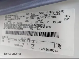2023 Ford Transit Cargo с VIN 1FTBR3U84PKB02433, выставлен на аукционе IAAI как лот 41895220 с пробегом 87 542 миль миль и . История ставок и продаж доступна на DreamBid. Изображение 9.