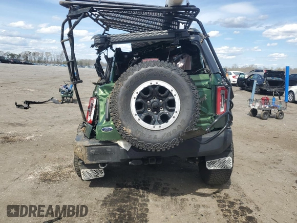 2022 Ford Bronco with VIN 1FMEE5DP3NLB78207, listed as a Copart auction lot 51424635 with 34,004 mi miles and Salvage title. Bid and sale history available at DreamBid. Image 6.