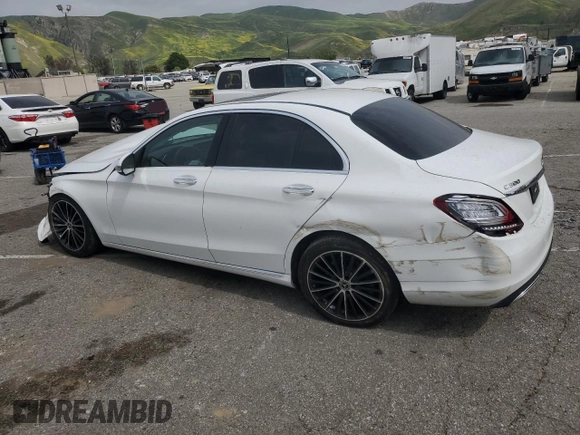 2021 Mercedes-Benz C 300 with VIN W1KWF8DB0MR620874, listed as a Copart auction lot 53074255 with 46,832 mi miles and Salvage title. Bid and sale history available at DreamBid. Image 2.