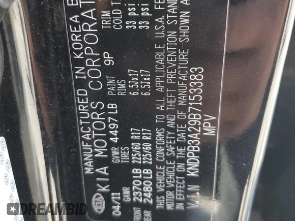 2011 Kia Sportage LX with VIN KNDPB3A29B7153383, listed as a Copart auction lot 52118075 with 191,742 mi miles and Salvage Title. Bid and sale history available at carsss.com. Image 12.