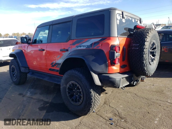2022 Ford Bronco Raptor with VIN 1FMEE5JR9NLA51063, listed as a Copart auction lot 80784674 with 15,059 mi miles and Salvage Title. Bid and sale history available at carsss.com. Image 2.
