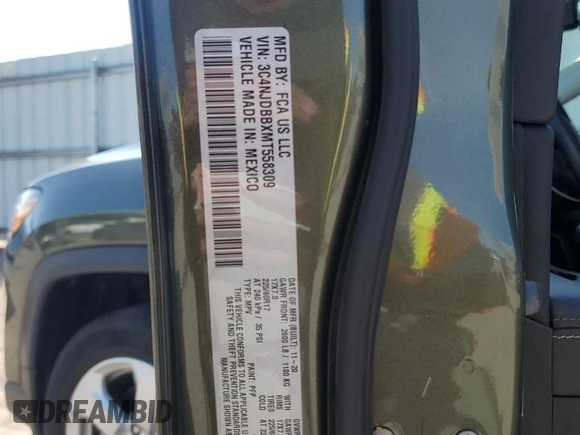 2021 Jeep Compass Altitude with VIN 3C4NJDBBXMT558309, listed as a Copart auction lot 59976145 with 38,736 mi miles and Salvage title. Bid and sale history available at DreamBid. Image 14.