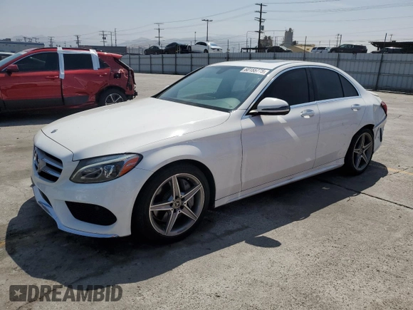 2018 Mercedes-Benz C 300 with VIN 55SWF4JB3JU282412, listed as a Copart auction lot 60155775 with 101,613 mi miles and Salvage title. Bid and sale history available at DreamBid. Image 1.