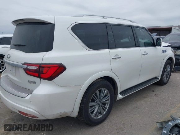2018 Infiniti QX80 with VIN JN8AZ2NF5J9664640, listed as a IAAI auction lot 41379892 with 93,864 mi miles and . Bid and sale history available at DreamBid. Image 4.
