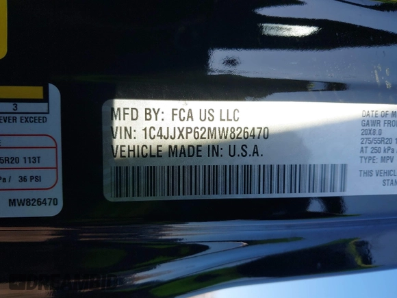 2021 Jeep Wrangler Unlimited Sahara with VIN 1C4JJXP62MW826470, listed as a IAAI auction lot 41651709 with 44,677 mi miles and . Bid and sale history available at DreamBid. Image 9.