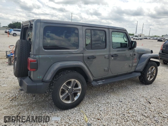 2020 Jeep Wrangler Unlimited Sahara with VIN 1C4HJXEN9LW121382, listed as a Copart auction lot 53279355 with 55,954 mi miles and Salvage title. Bid and sale history available at DreamBid. Image 3.
