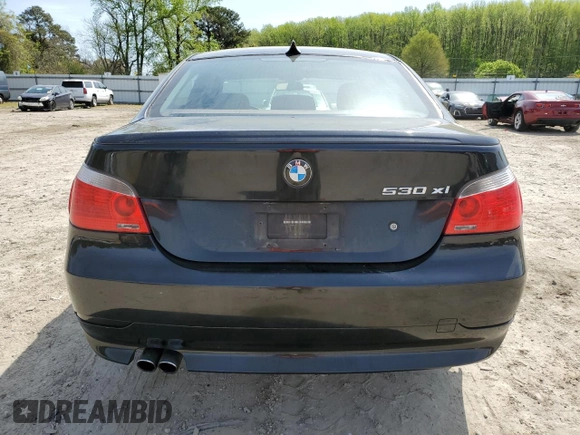2007 BMW 5 Series 530xi with VIN WBANF73517CY17309, listed as a Copart auction lot 52692025 with 90,817 mi miles and Salvage title. Bid and sale history available at DreamBid. Image 6.