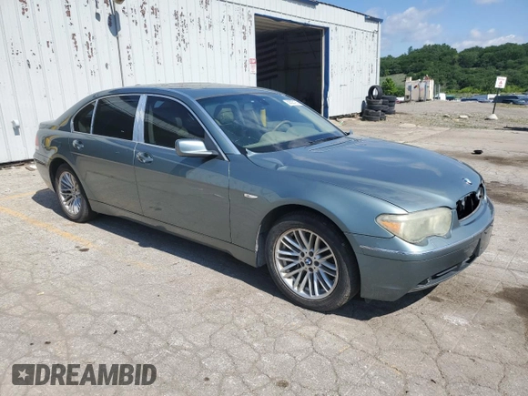 2004 BMW 7 Series 745Li with VIN WBAGN63414DS47413, listed as a Copart auction lot 62835195 with 118,457 mi miles and Clean title. Bid and sale history available at DreamBid. Image 4.