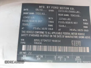 2013 Ford Transit Connect XLT with VIN NM0LS7DN7DT169634, listed as a IAAI auction lot 42268867 with 89,237 mi miles and . Bid and sale history available at DreamBid. Image 9.