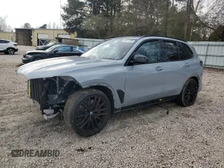 2024 BMW X5 M60i with VIN 5UX33EU08R9V21258, listed as a Copart auction lot 43411295 with 8,755 mi miles and Salvage Title. Bid and sale history available at carsss.com. Image 1.