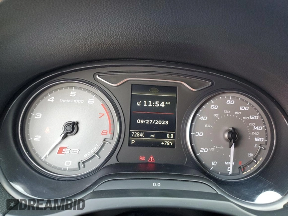 2015 Audi S3 2.0T Prestige with VIN WAUFFGFF7F1106572, listed as a Copart auction lot 69615053 with 72,840 mi miles. Bid and sale history available at carsss.com. Image 9.