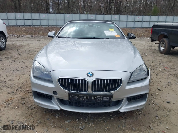 2013 BMW 6 Series 640i with VIN WBALW7C52DDX58705, listed as a IAAI auction lot 41848280 with 91,243 mi miles. Bid and sale history available at carsss.com. Image 12.