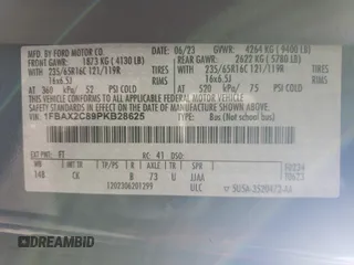 2023 Ford Transit Passenger XL with VIN 1FBAX2C89PKB28625, listed as a Copart auction lot 79552174 with 6,212 mi miles and Salvage Title. Bid and sale history available at DreamBid. Image 13.