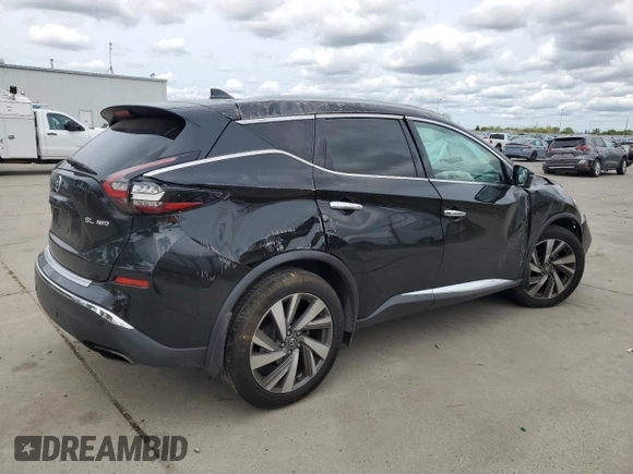 2019 Nissan Murano SL with VIN 5N1AZ2MS7KN131509, listed as a Copart auction lot 51875335 with 126,758 mi miles and Salvage Title. Bid and sale history available at DreamBid. Image 3.