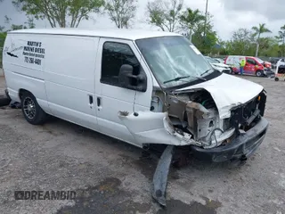 2010 Ford Econoline Cargo Commercial with VIN 1FTNE1EW1ADA63712, listed as a IAAI auction lot 42003310 with Not Provided miles. Bid and sale history available at carsss.com. Image 1.