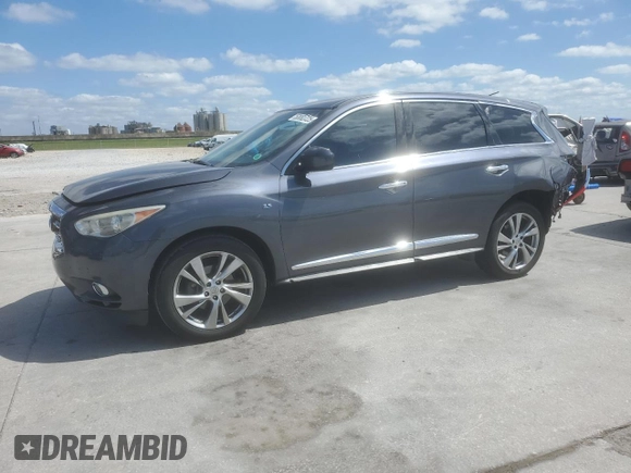 2014 Infiniti QX60 with VIN 5N1AL0MN2EC501751, listed as a Copart auction lot 53082725 with 134,076 mi miles and Salvage Title. Bid and sale history available at DreamBid. Image 1.