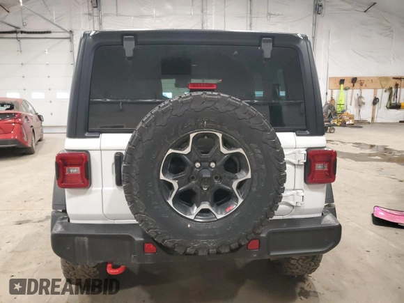 2023 Jeep Wrangler Rubicon with VIN 1C4HJXFGXPW534692, listed as a Copart auction lot 50466225 with 29,619 mi miles and Salvage title. Bid and sale history available at DreamBid. Image 6.