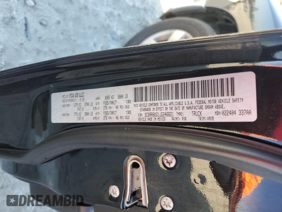 2018 Ram 1500 Express z VIN 3C6RR6KG1JG246621, wystawiony jako Copart lot #85450824 z przebiegiem 125 449 mil mil oraz Szkoda całkowita • Salvage title. Historia ofert i sprzedaży dostępna na DreamBid. Obrazek 12.