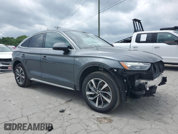2023 Audi Q5 Sportback S line Premium with VIN WA14AAFY8P2074065, listed as a Copart auction lot 56874145 with 16,659 mi miles and Salvage title. Bid and sale history available at DreamBid. Image 4.