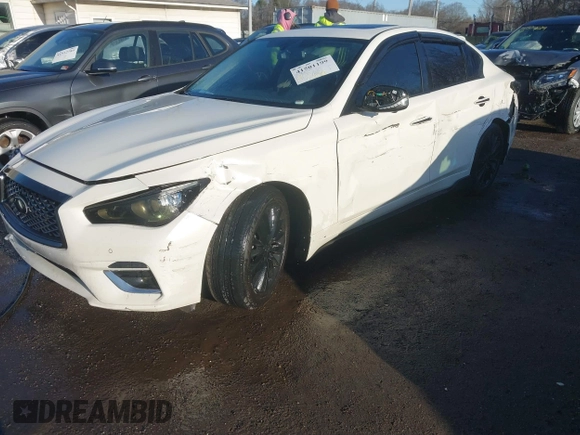 2021 Infiniti Q50 Luxe with VIN JN1EV7BR9MM750333, listed as a IAAI auction lot 41501199 with 79,451 mi miles and . Bid and sale history available at carsss.com. Image 6.
