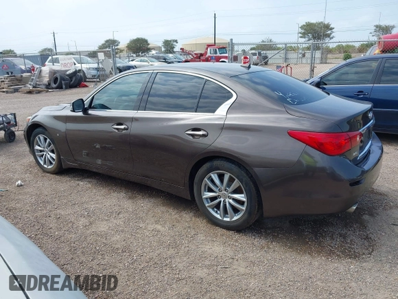 2014 Infiniti Q50 Sport with VIN JN1BV7ARXEM690925, listed as a IAAI auction lot 42163630 with 130,931 mi miles and . Bid and sale history available at carsss.com. Image 3.
