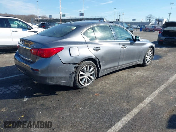 2014 Infiniti Q50 Premium with VIN JN1BV7AR6EM684135, listed as a IAAI auction lot 41407774 with 89,352 mi miles. Bid and sale history available at carsss.com. Image 4.