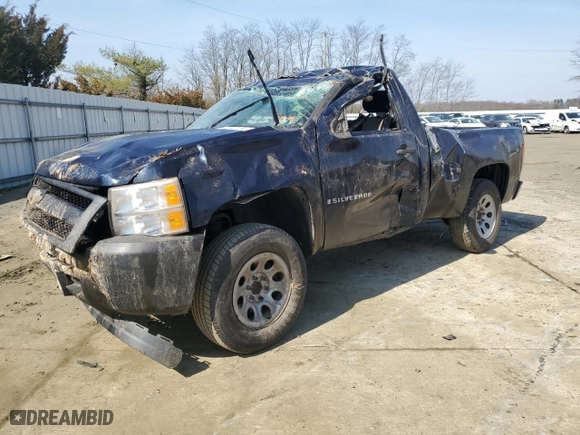 2007 Chevrolet Silverado 1500 Classic Work Truck with VIN 1GCEC14X17Z650388, listed as a Copart auction lot 46940164 with 0 mi miles and Salvage Title. Bid and sale history available at carsss.com. Image 1.